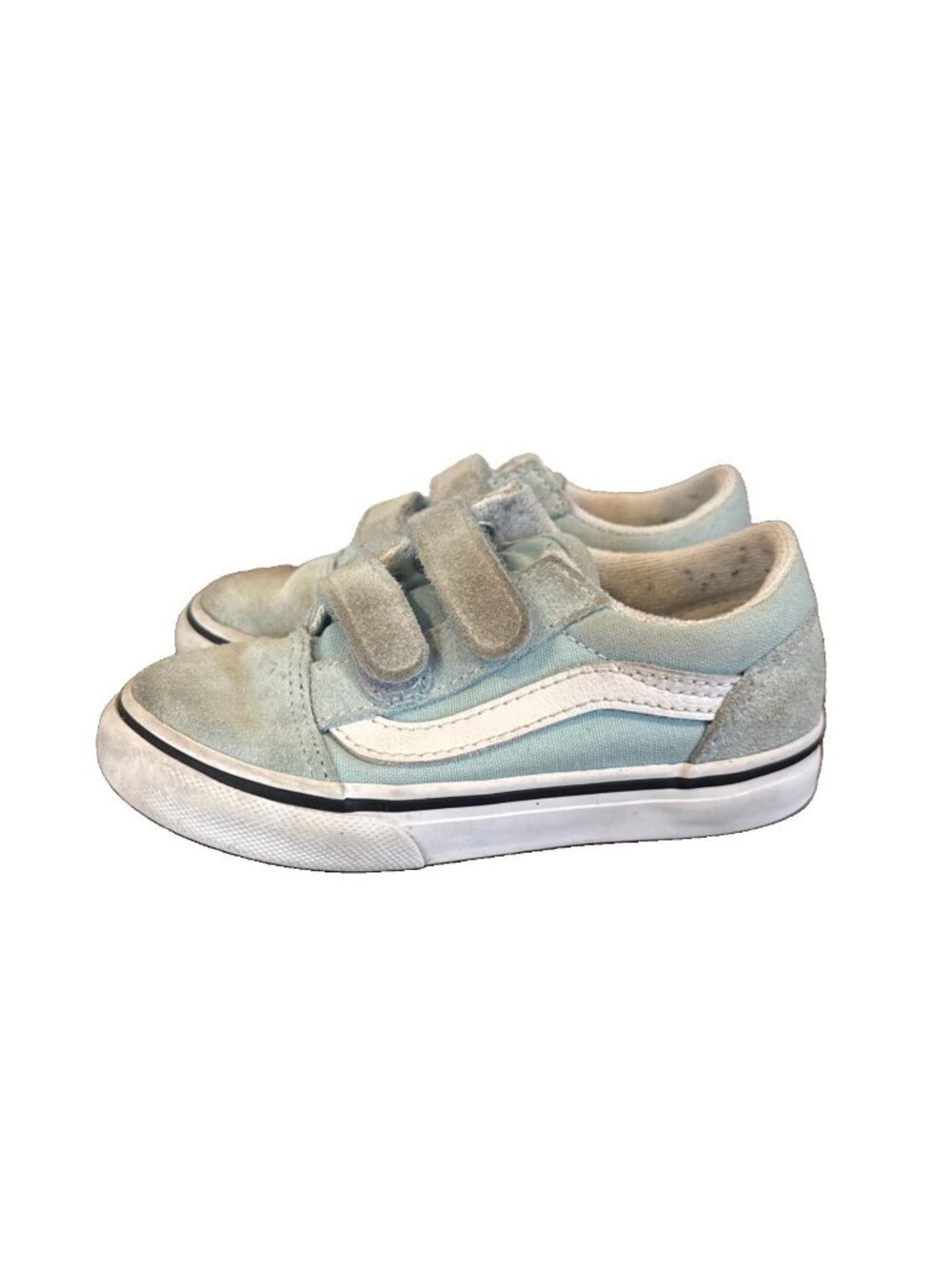 Vans Toddler Old Skool, Blue Green, hook and loop closure, Size 8 Girls Boys